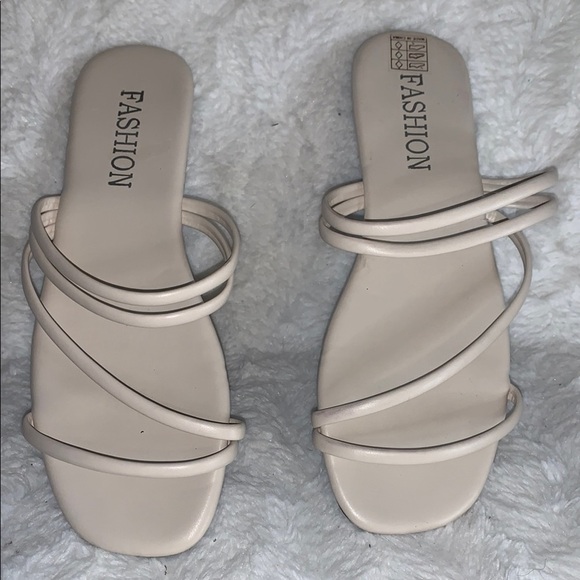 New Beige Strappy Women's Sandals - Picture 3 of 4